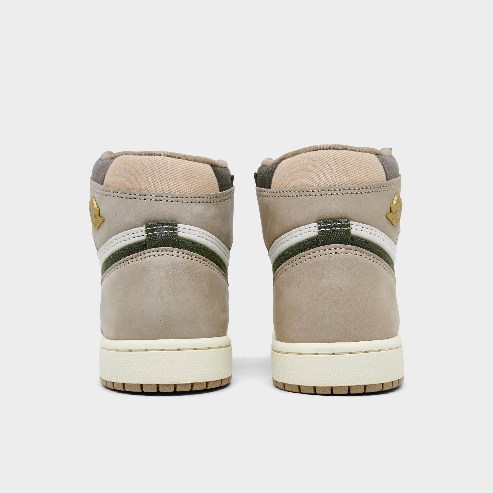 Women's Air Jordan Retro 1 High OG Casual Shoes - Khaki/Multi-Color/Sail/Cargo Khaki/Coconut Milk/Pecan - view 4