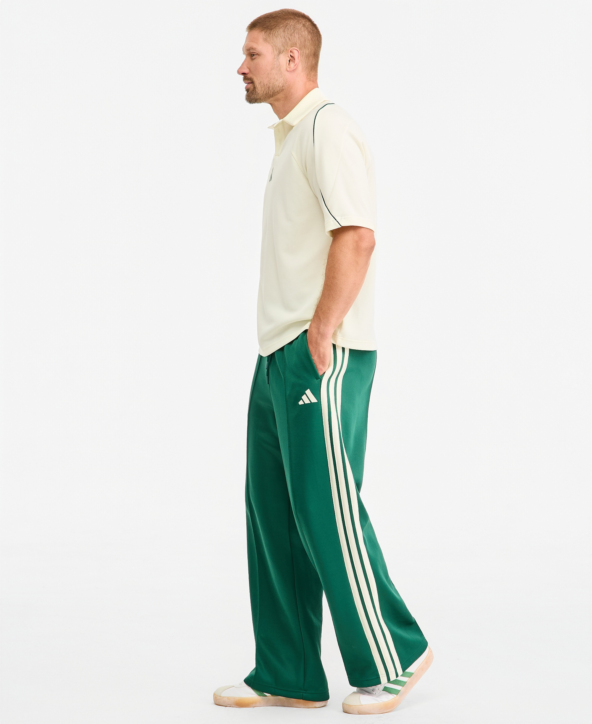 adidas Men's Stadium Loose Open Hem Drawcord Pants - Collegiate Green