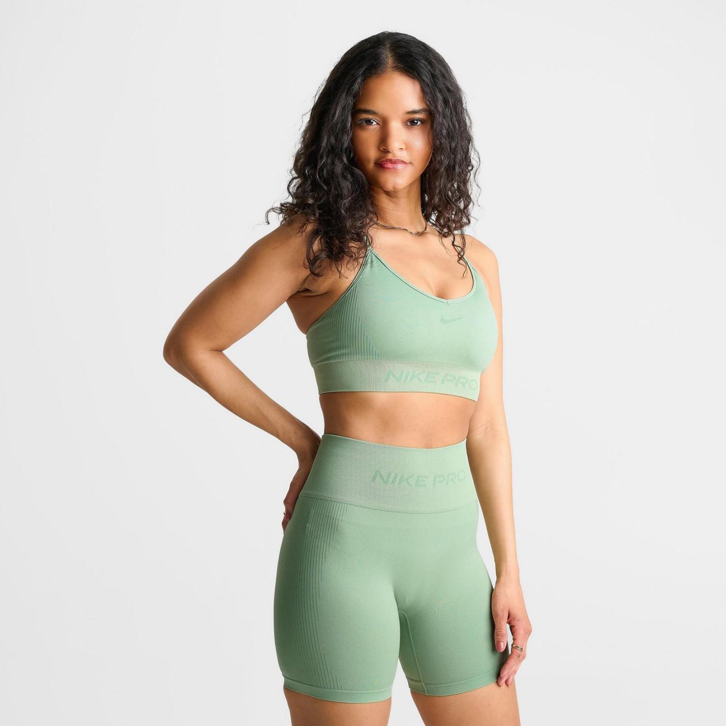 Women's Nike Pro Seamless Light-Support Padded Sports Bra - Steam