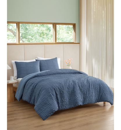 UGG® Devon Seersucker 3-Piece Comforter Sets - Tahoe Blue