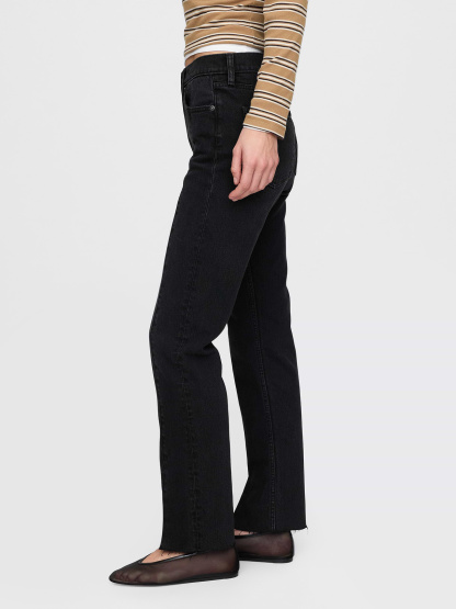 High Rise '90s Slim Straight Jeans - Black