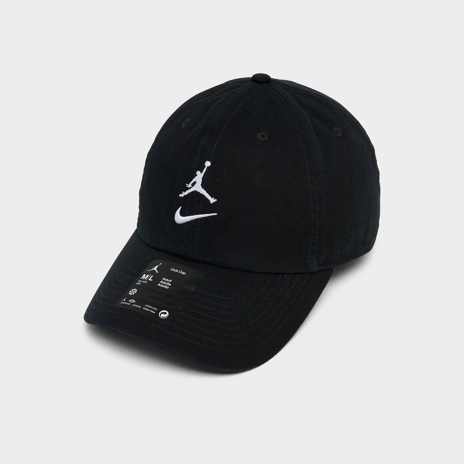 Jordan Stacked Logo Club Strapback Hat - Black/White - view 4
