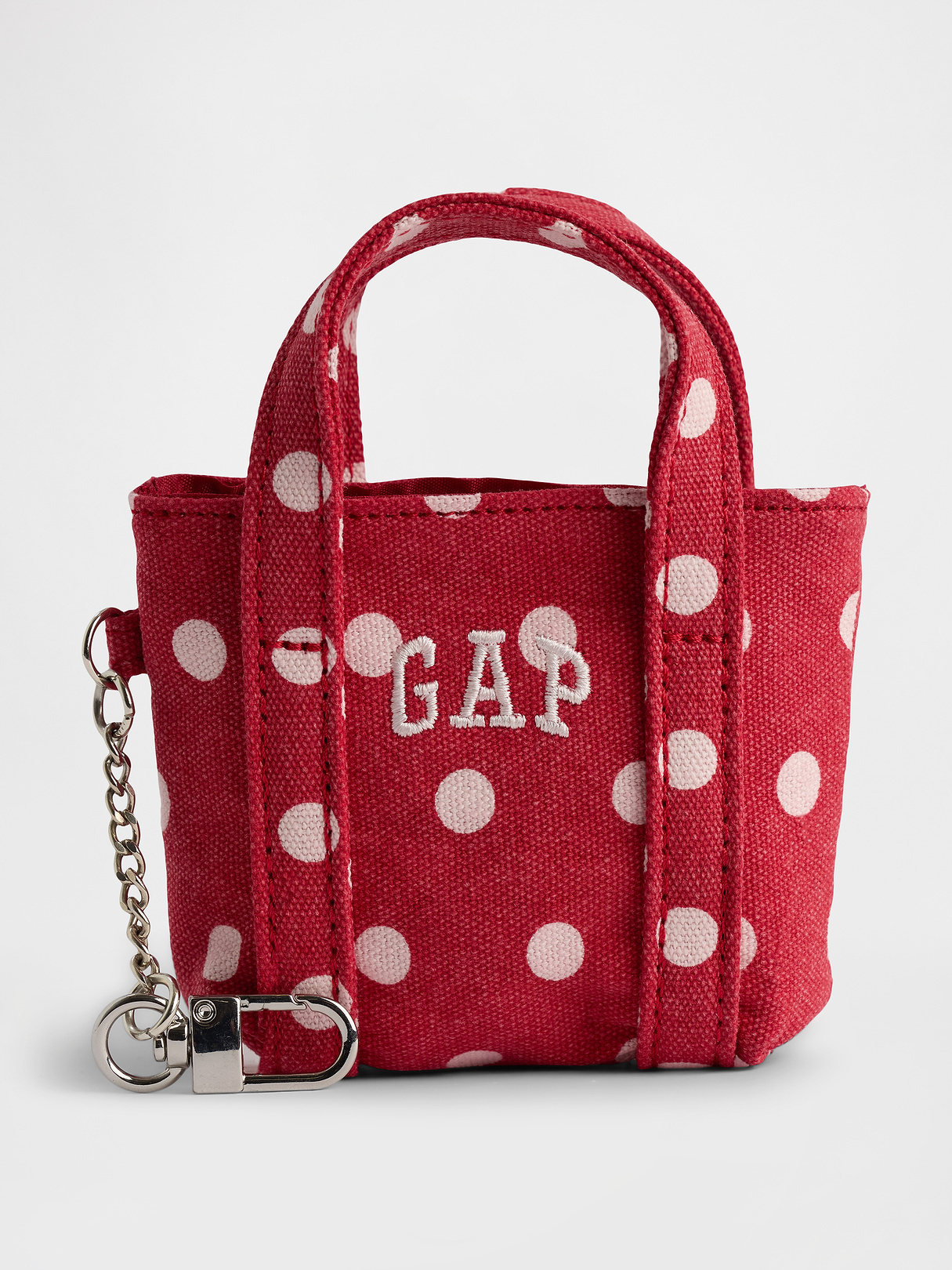 Logo Tote Bag Charm - Red polka dot