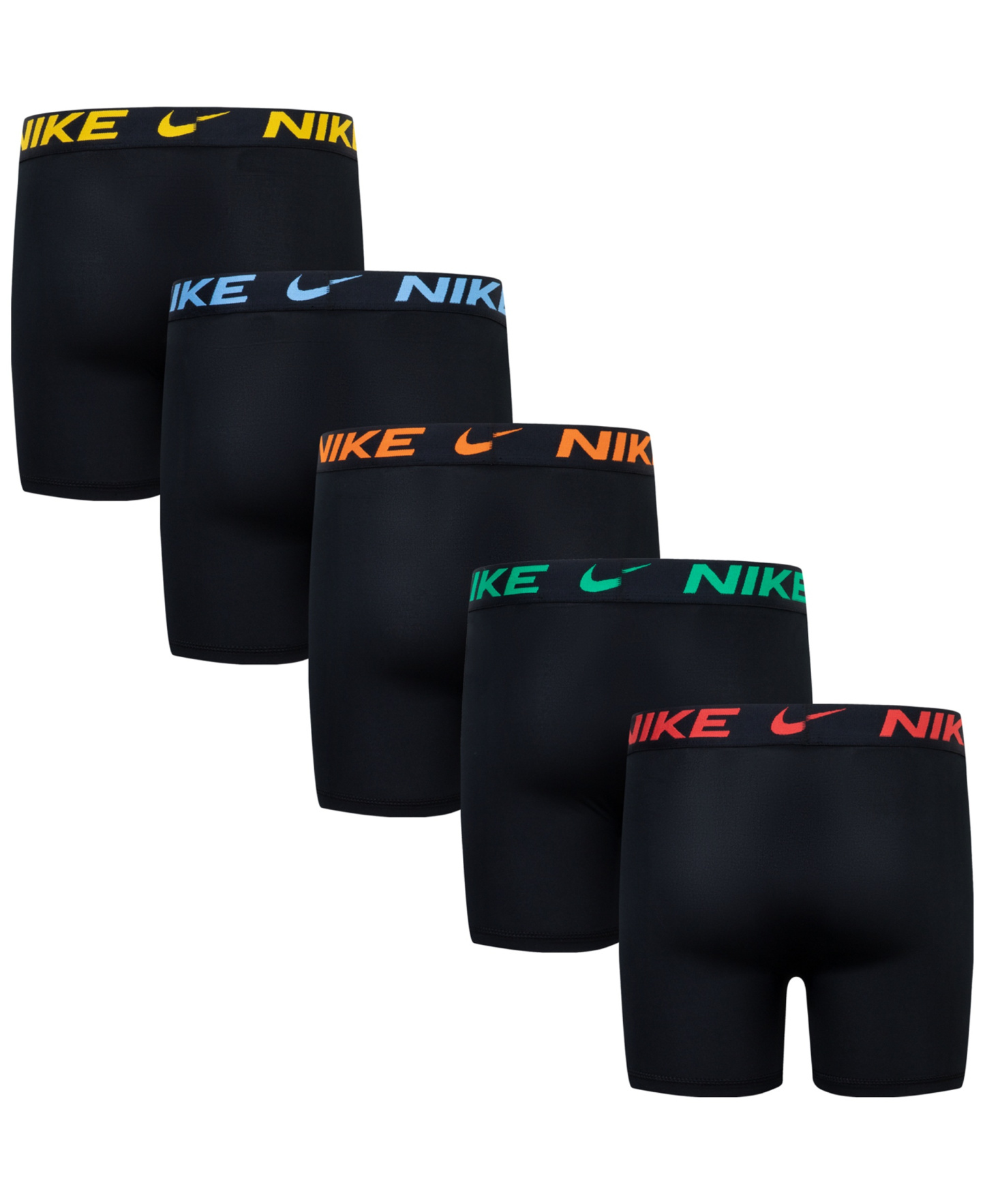 Nike Big Boys Dri-FIT Polyester Color Pop Boxer Briefs Underwear, 5-Pack - Black