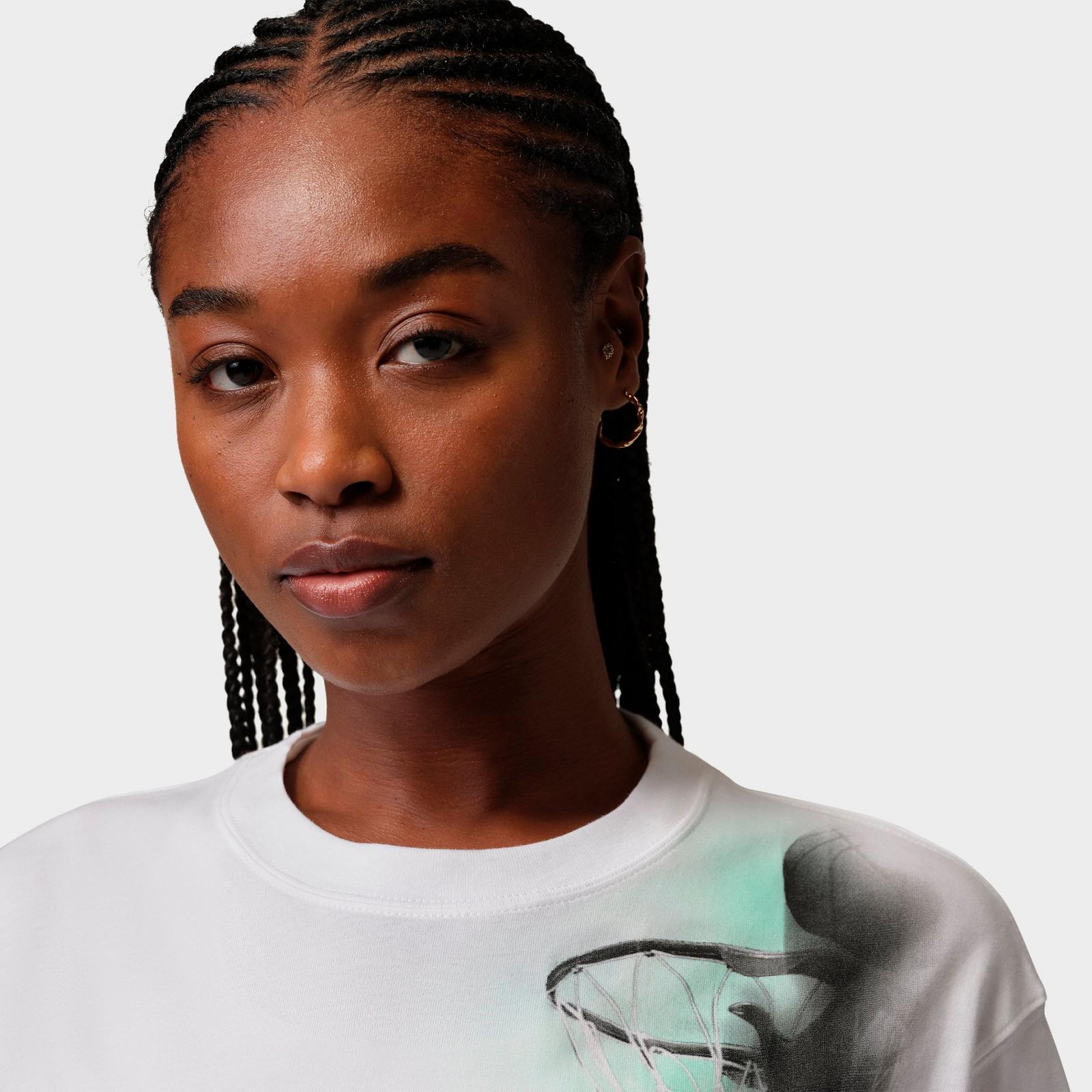 Women's Jordan Sport Heritage Dri-FIT Graphic T-Shirt - White/Green Glow - view 5