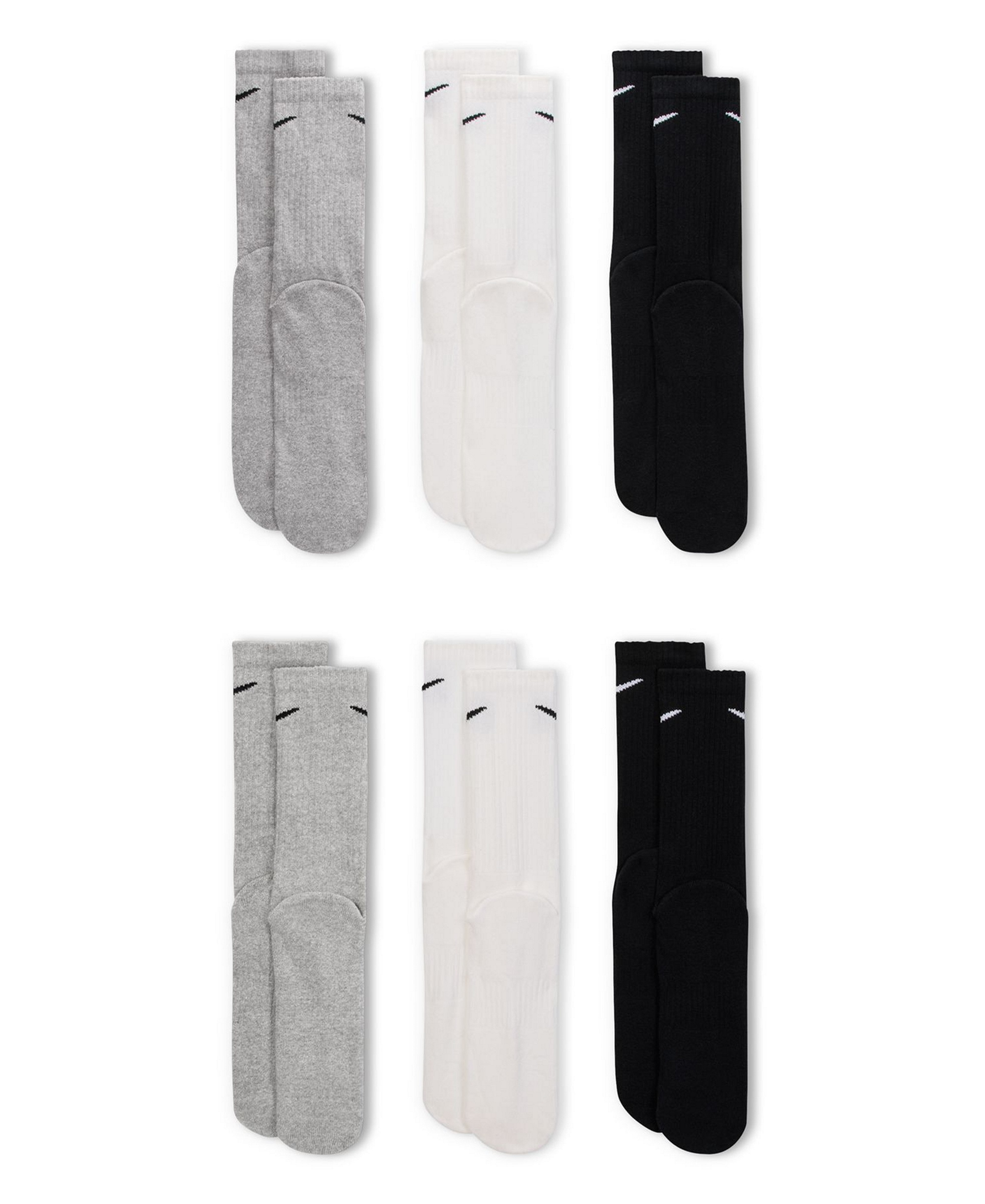 Nike Unisex Everyday Cushioned Cotton Crew Socks, 6-Pack - Multi-color