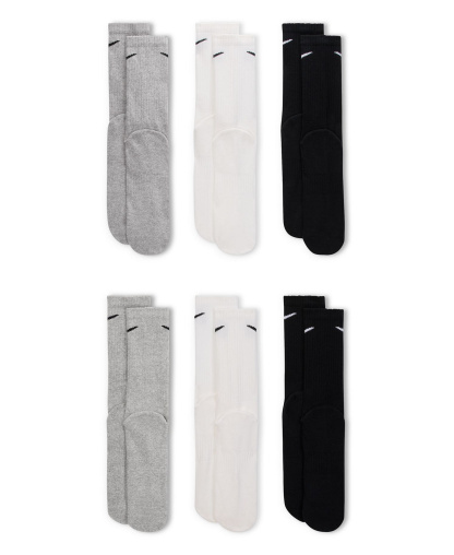 Nike Unisex Everyday Cushioned Cotton Crew Socks, 6-Pack - Multi-color