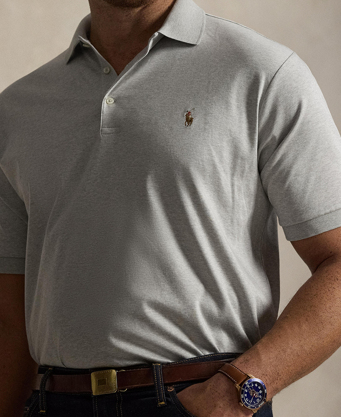 Polo Ralph Lauren Men's Big & Tall Solid Polo Shirt - Spring Heather