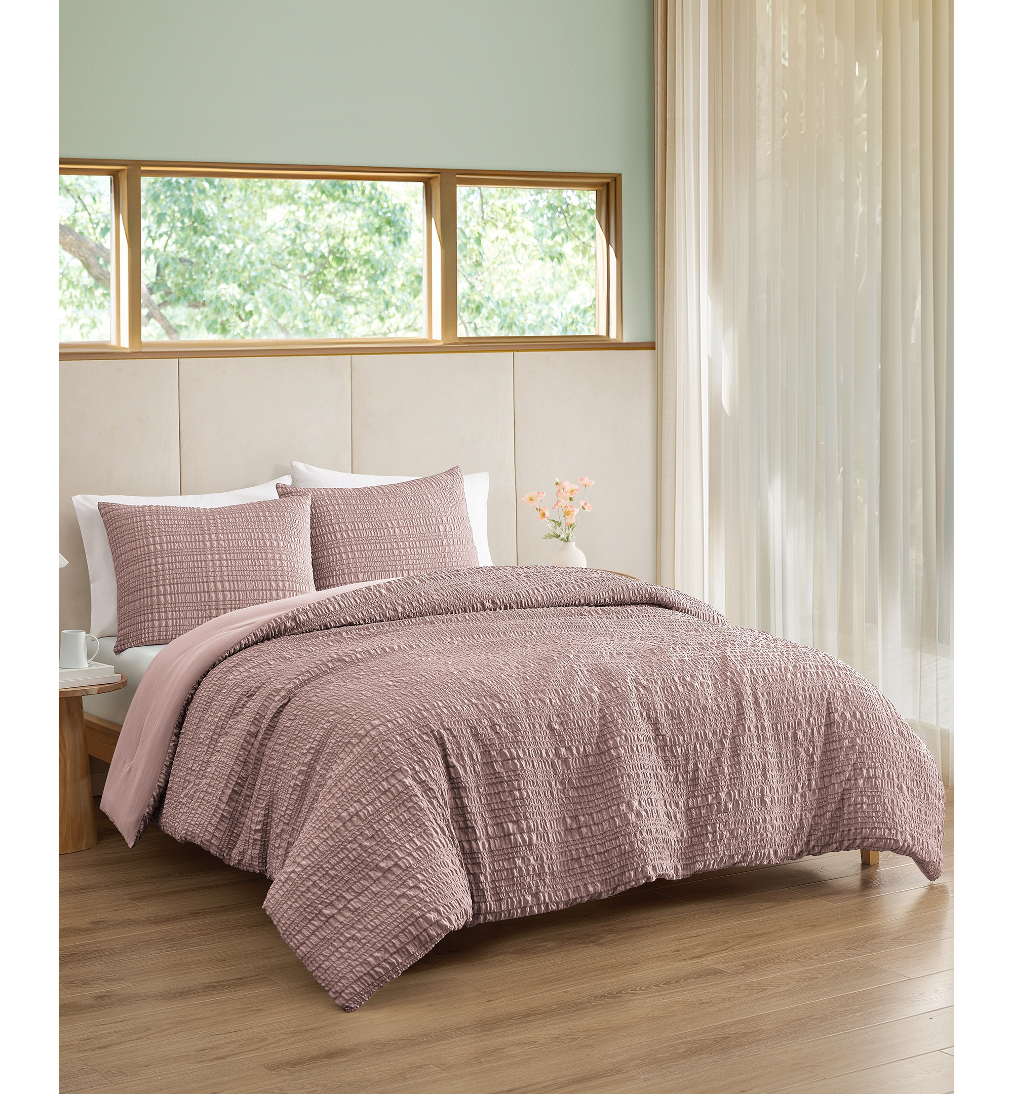 UGG® Devon Seersucker 3-Piece Comforter Sets - Rosewood