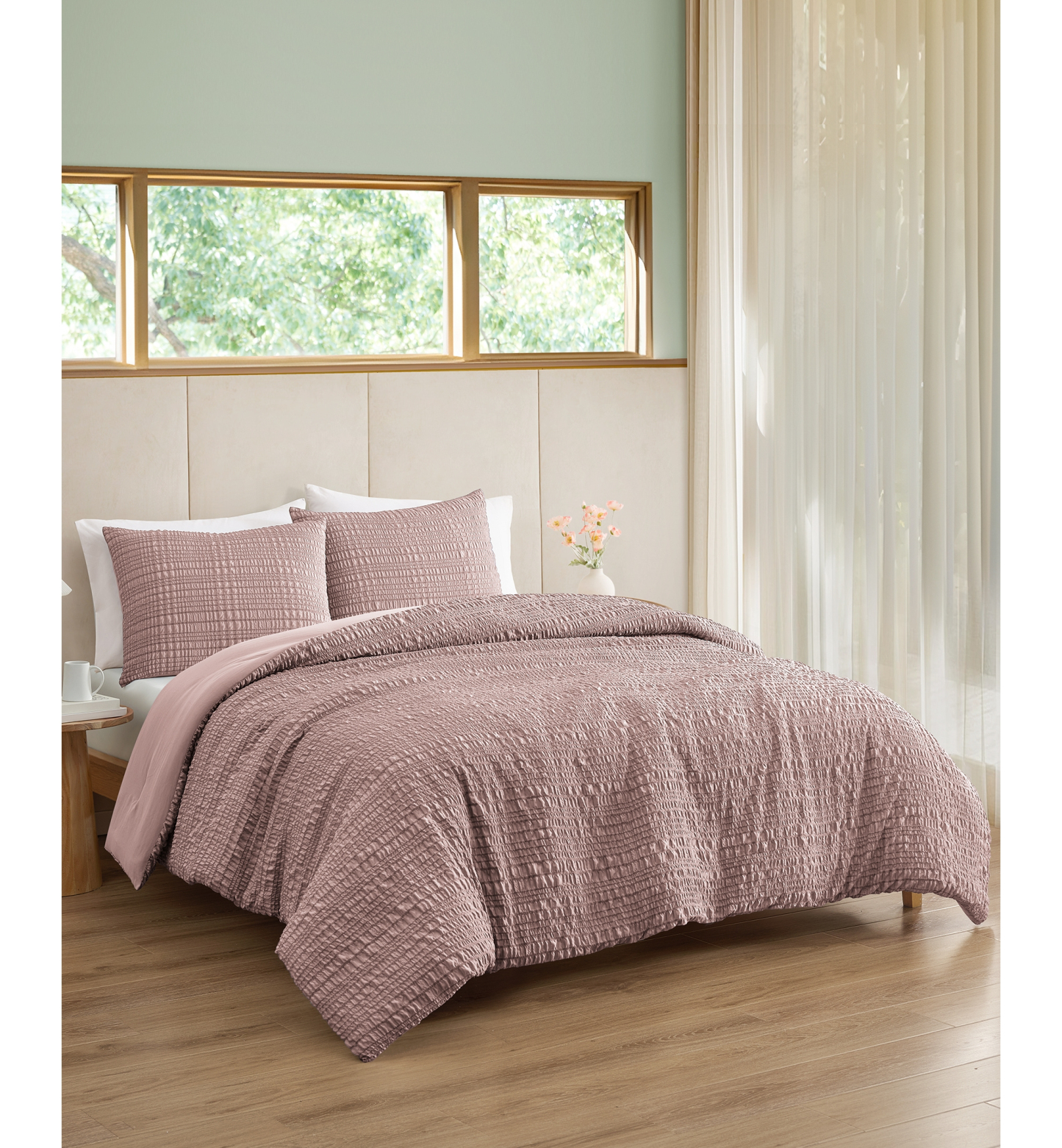 UGG® Devon Seersucker 3-Piece Comforter Sets - Rosewood