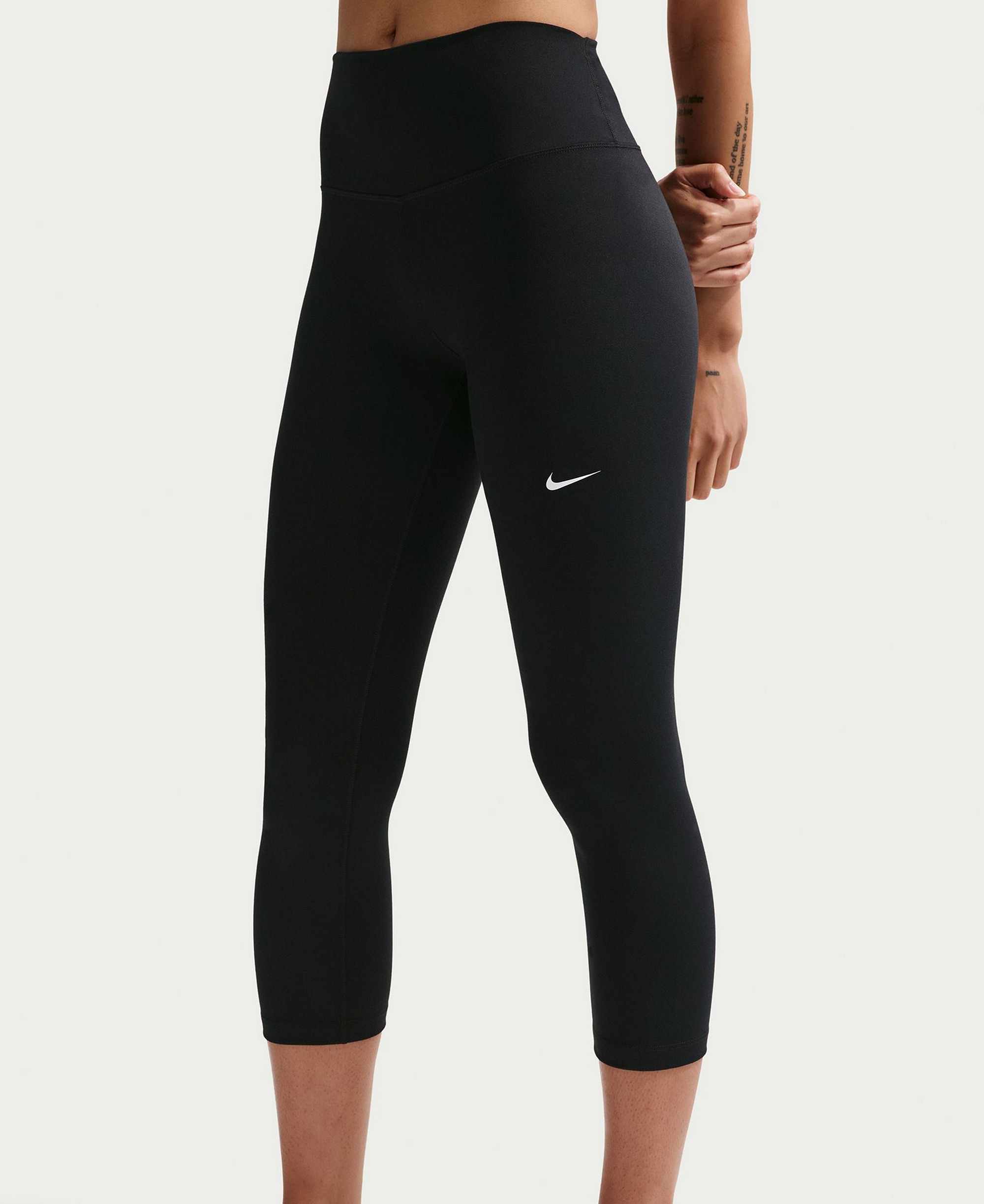 Nike Women's One High-Waisted Cropped-Length Leggings - Black/White