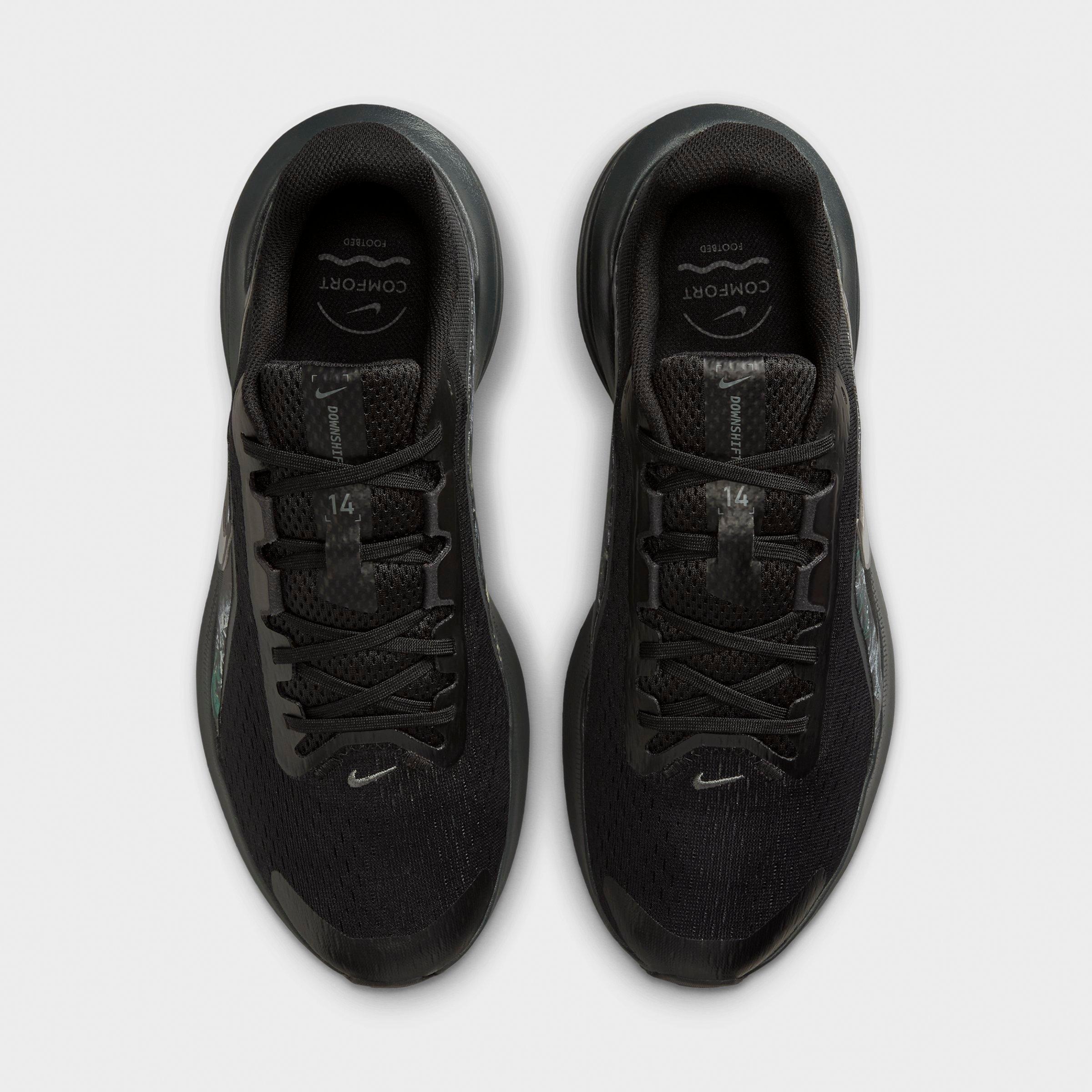 Men's Nithtke Downshifter 14 Running Shoes - Black/Dark Smoke Grey/Iron Grey/Metallic Dark Grey - Top view