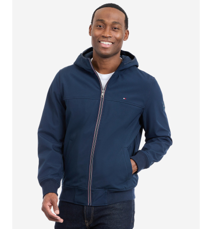Tommy Hilfiger Men's Hooded Softshell Jacket - Midnight Blue