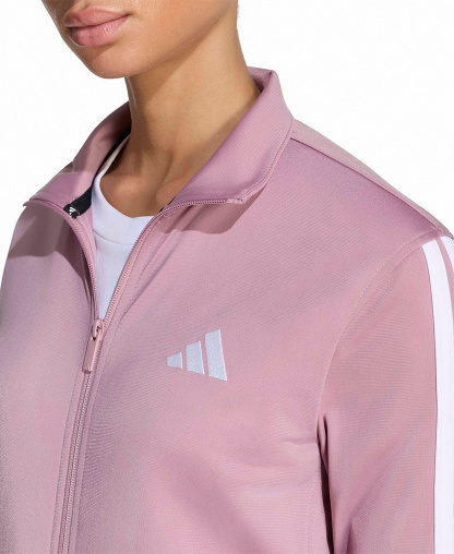 adidas Women's Tricot 3-Stripes Track Jacket - Magic Mauve/white