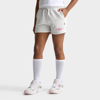 Girls' Big Kids' New Balance Tricolor Fleece Shorts - Ash Heather - view 1