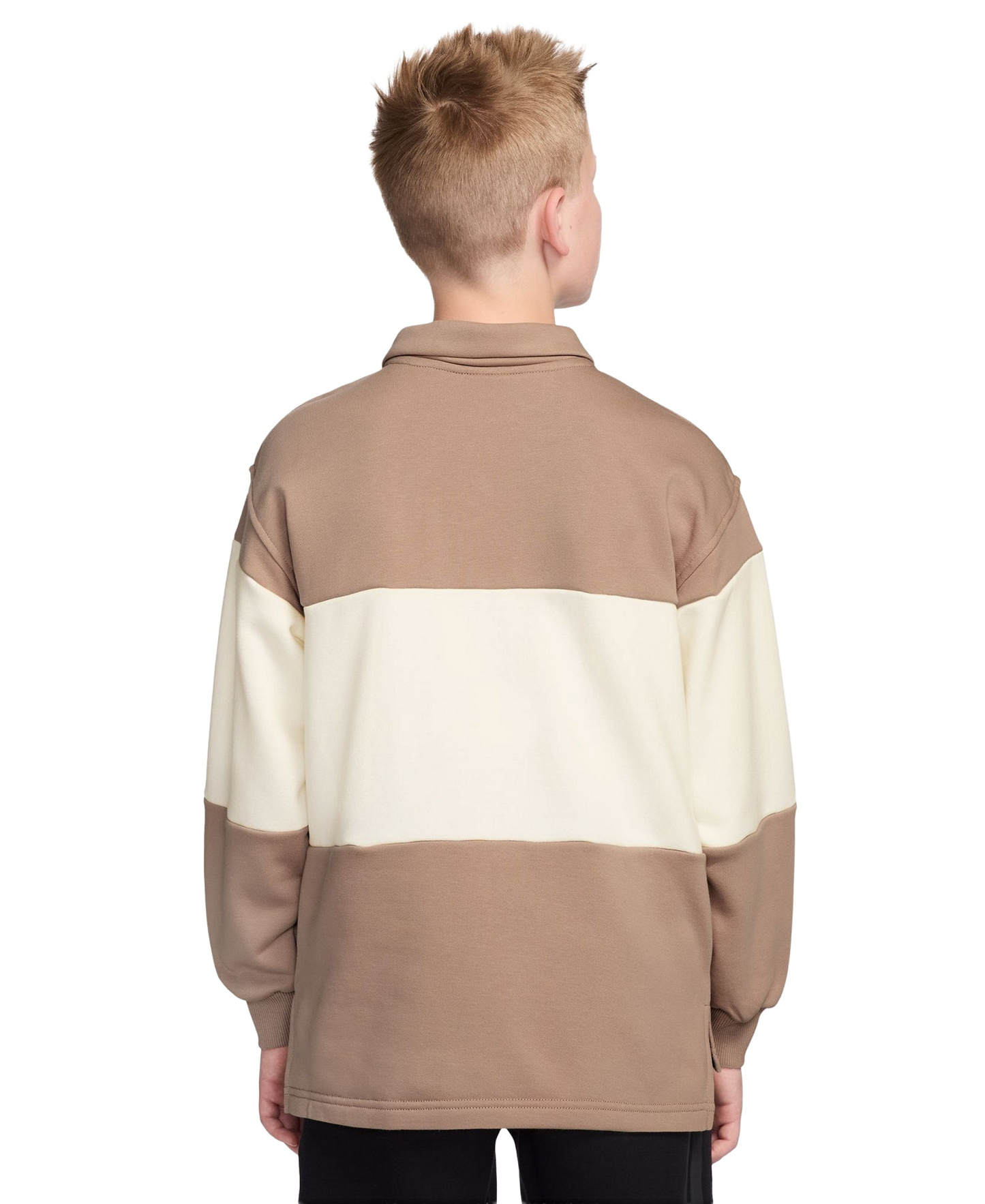 Nike Boys' 8-20 Sportswear Club Rugby Striped Sweatshirt - Hemp/Sail