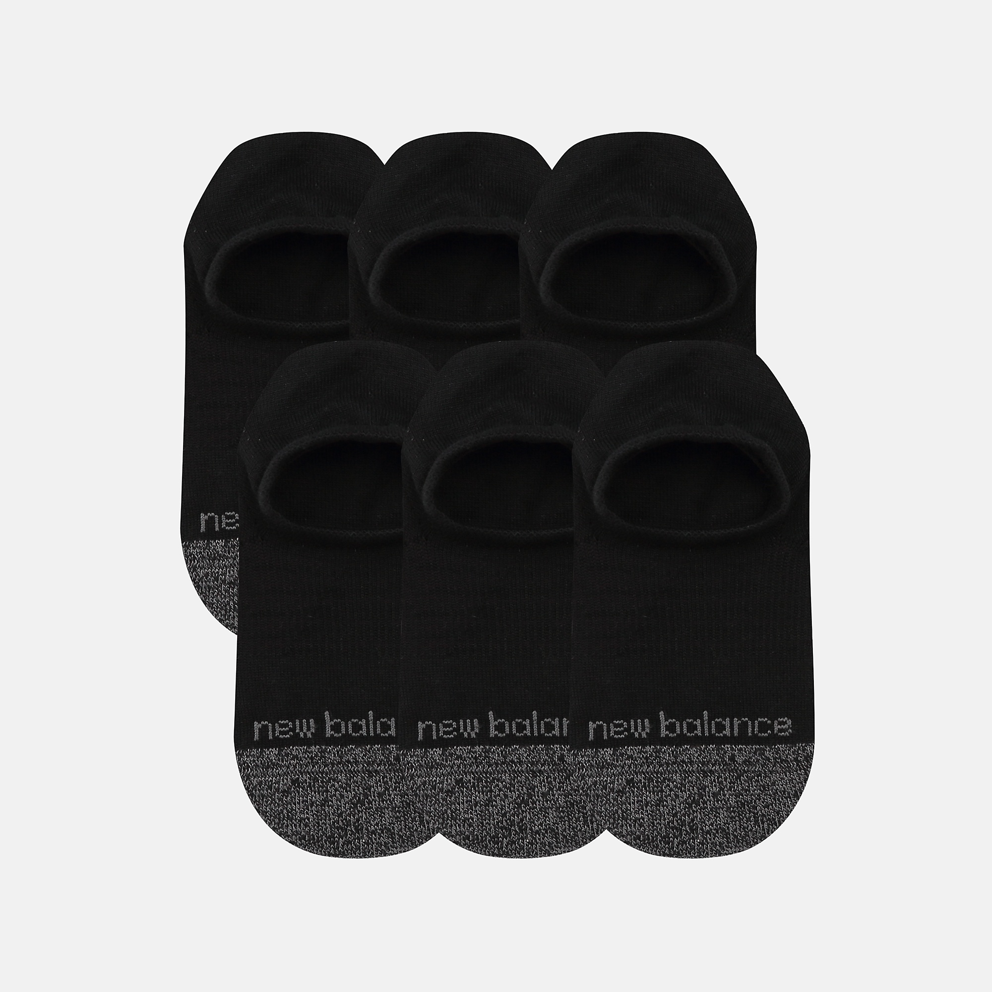 New Balance Active Invisible No Show Socks 6 Pack, LAS65211BK
