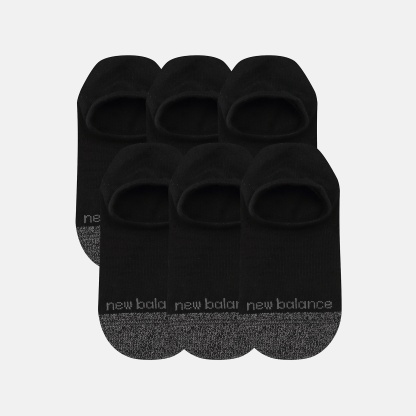 New Balance Active Invisible No Show Socks 6 Pack, LAS65211BK