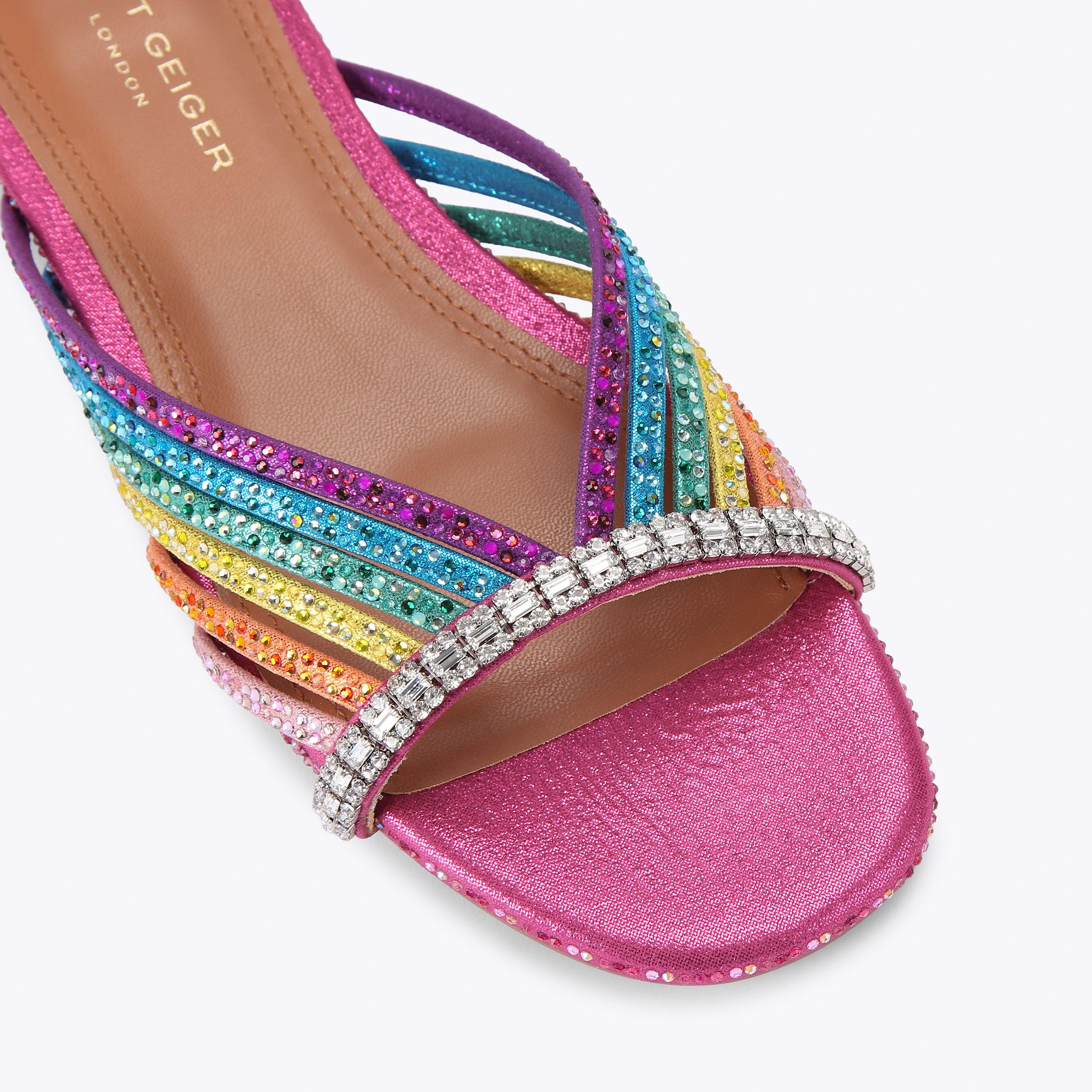 Kurt Geiger London Crystal Strap Flat Mule - Multi Colored - view 5