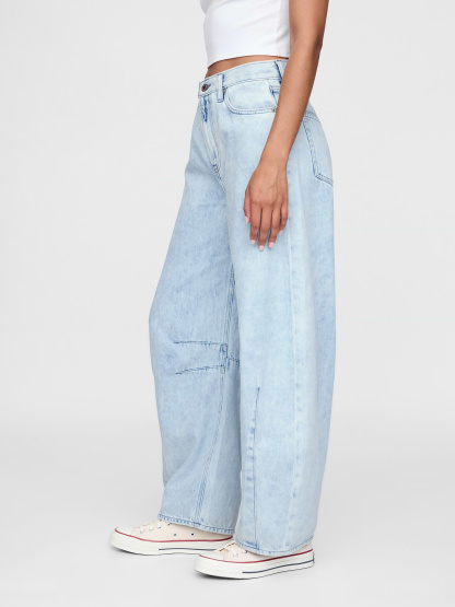 High Rise UltraSoft Crossover Horseshoe Jeans - Light indigo