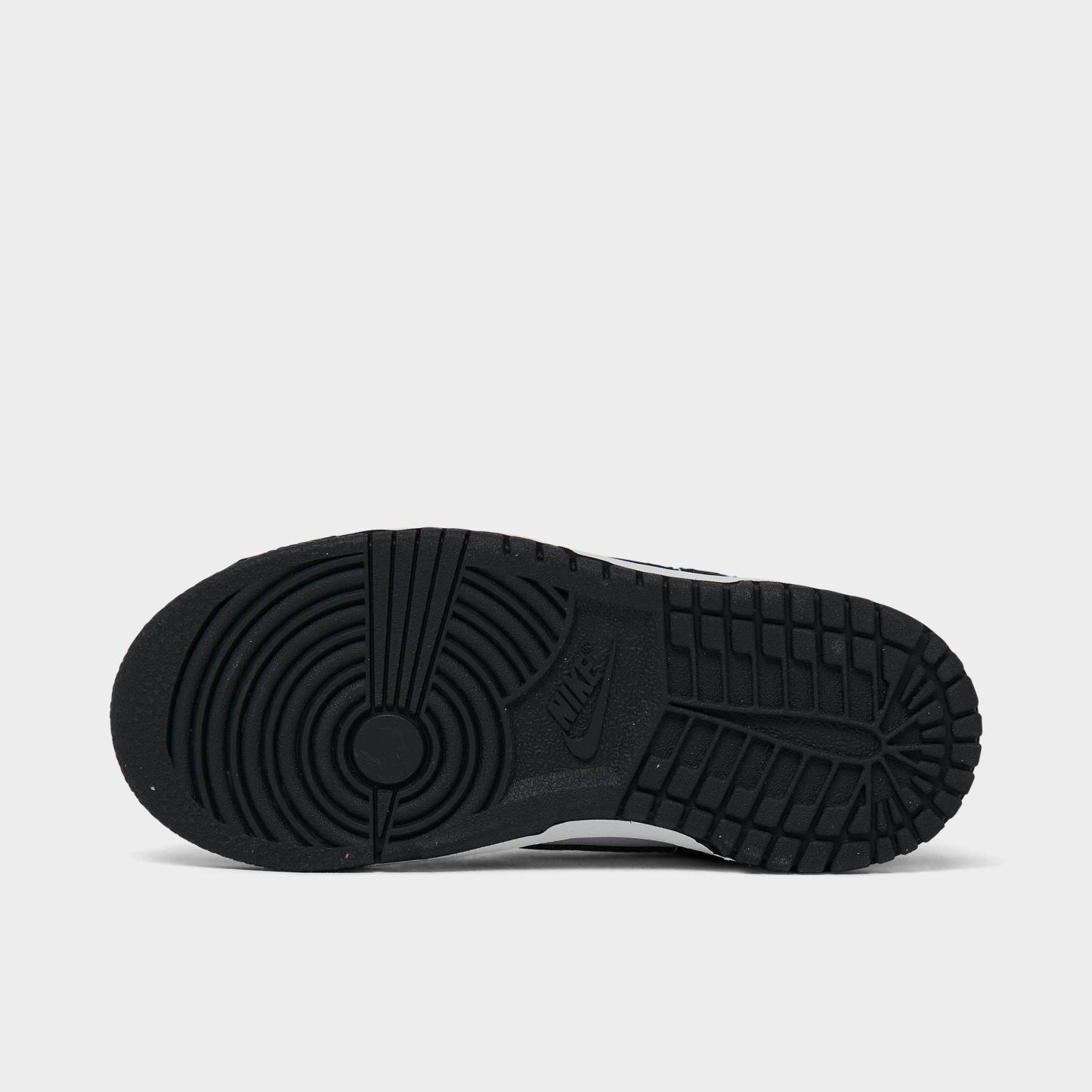 Kids' Toddler Nithtke Dunk Low Casual Shoes - White/Black/White - Bottom view