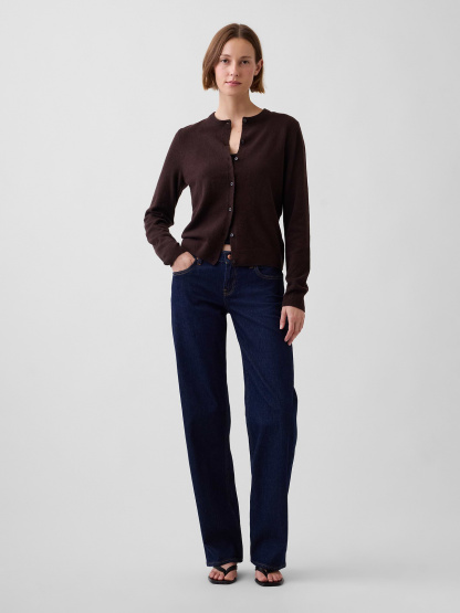 CashSoft Crop Cardigan - Terra brown heather