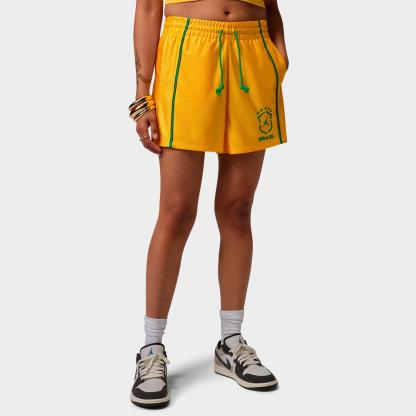 Women's Jordan Brooklyn Brazil Knit Shorts - Varsity Maize/Lucky Green - view 1