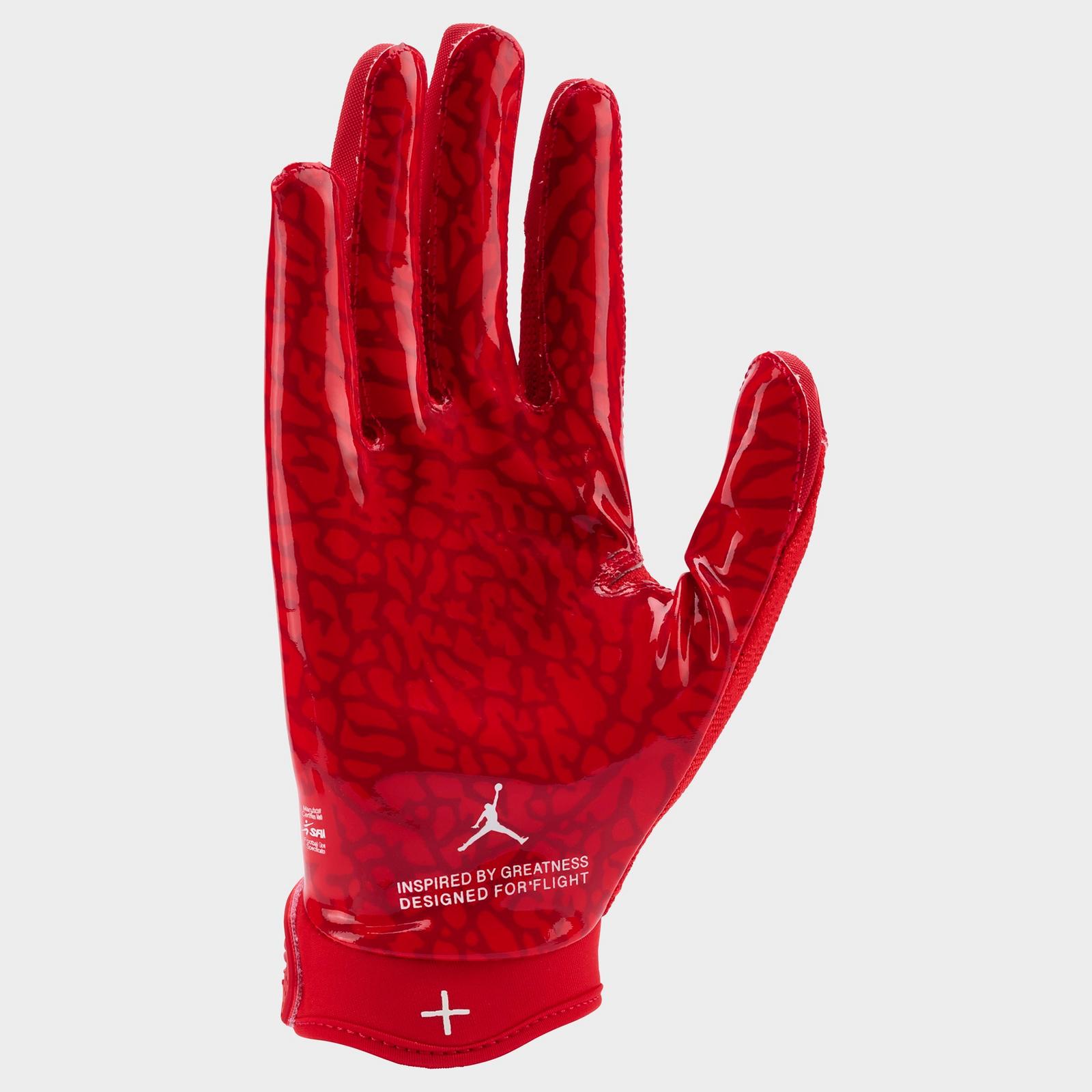 Jordan Fly Lock Football Gloves - University Red/University Red/White - view 2