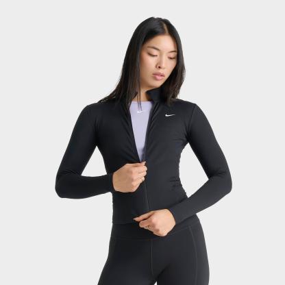 Women's Nike One Dri-FIT Fitted Full-Zip Jacket - Black/White