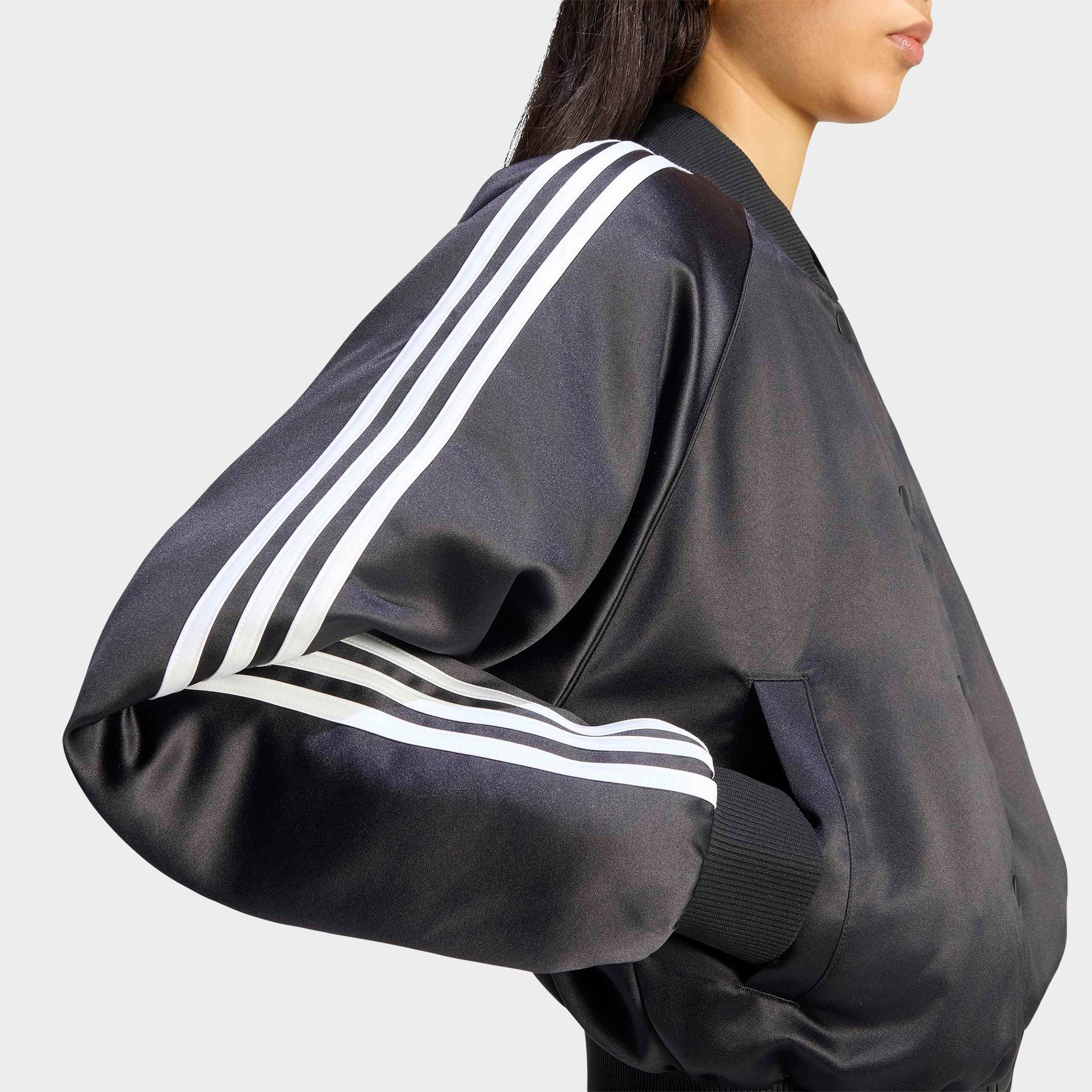 Women's adidas Originals Satin Superstar Bomber Jacket - Black/White/Grey Three