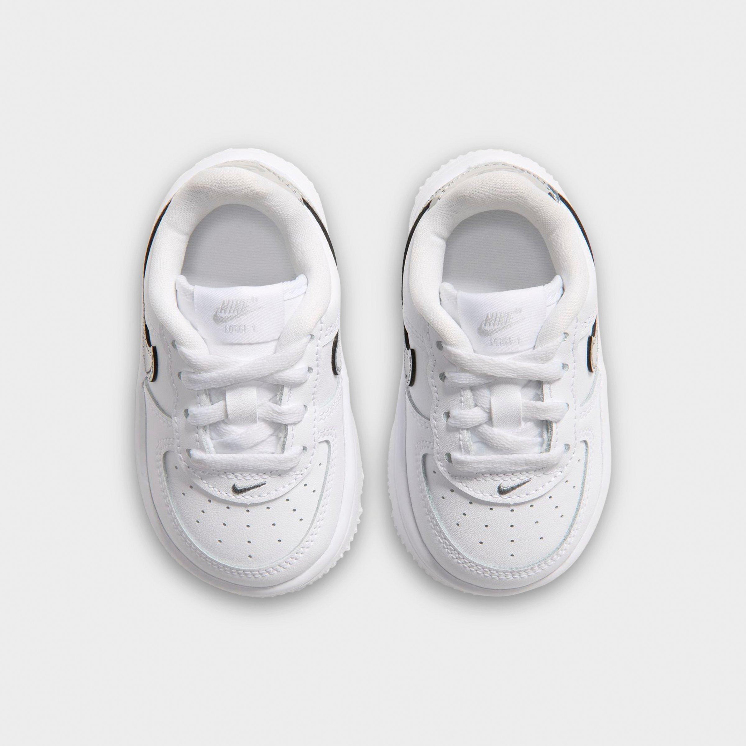 Infant and Kids' Toddler Nithtke Force 1 Low Casual Shoes - Part 1 - White/Metallic Silver - Top view