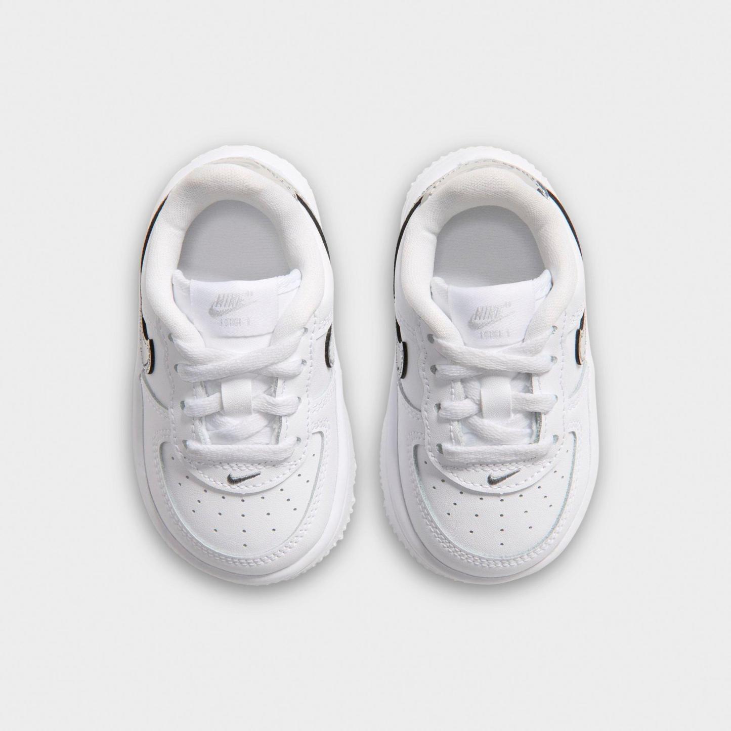 Infant and Kids' Toddler Nithtke Force 1 Low Casual Shoes - Part 1 - White/Metallic Silver - Top view