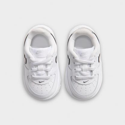 Infant and Kids' Toddler Nithtke Force 1 Low Casual Shoes - Part 1 - White/Metallic Silver - Top view