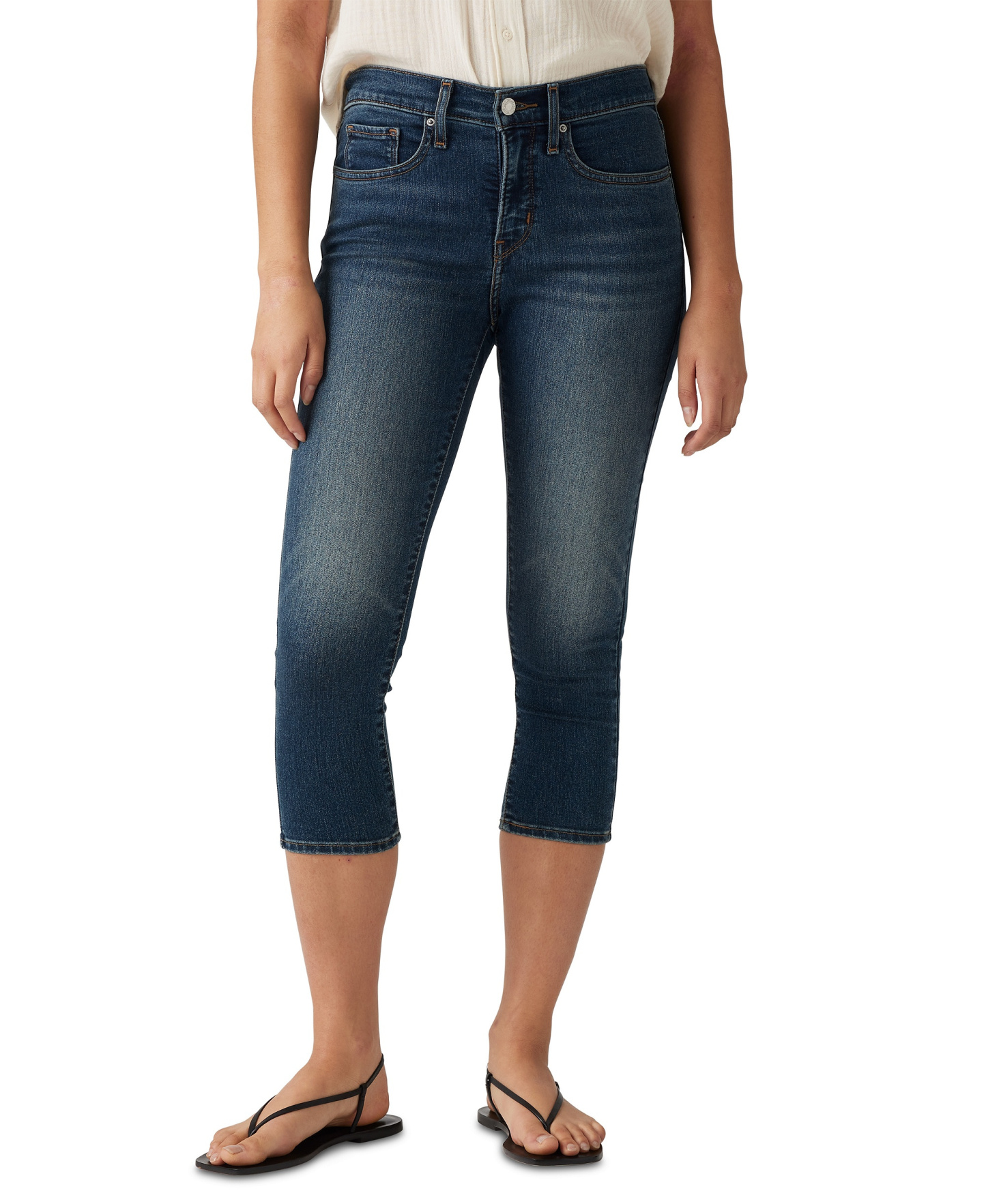 Levi's 311 Shaping Skinny Mid Rise Capri Jeans - Zealous Blue