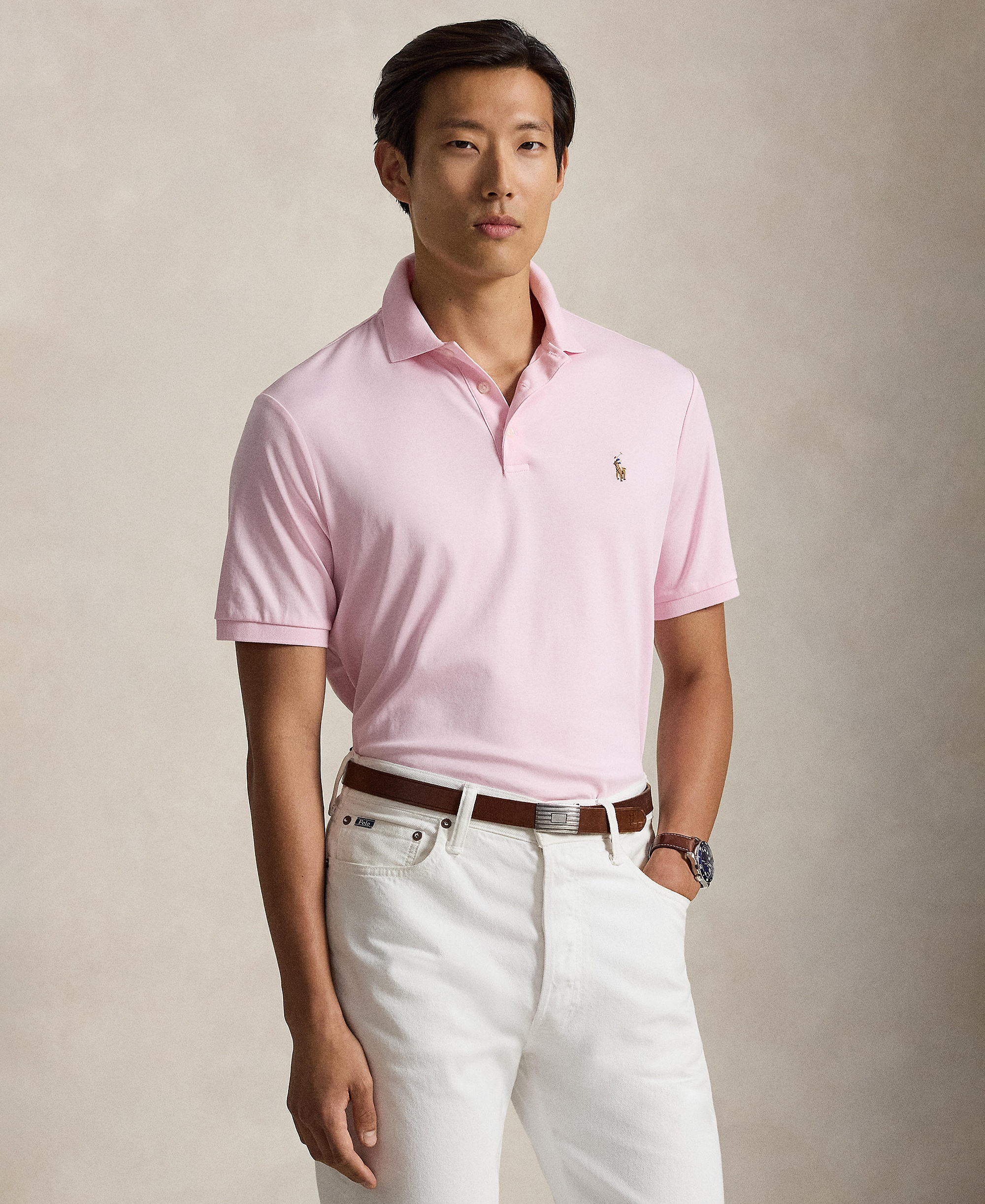 Polo Ralph Lauren Men's Classic-Fit Soft Cotton Polo Shirt - Bath Pink