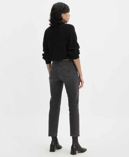 Levi's Women's Wedgie Straight-Leg High-Rise Cropped Jeans - Black