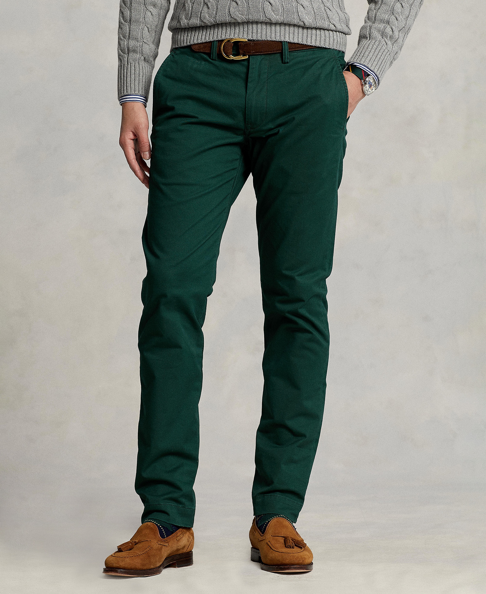 Polo Ralph Lauren Men's Straight-Fit Stretch Chino Pants - Colleage Green