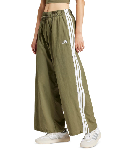 adidas Women's Three Stripe Parachute Pants - Dark Green