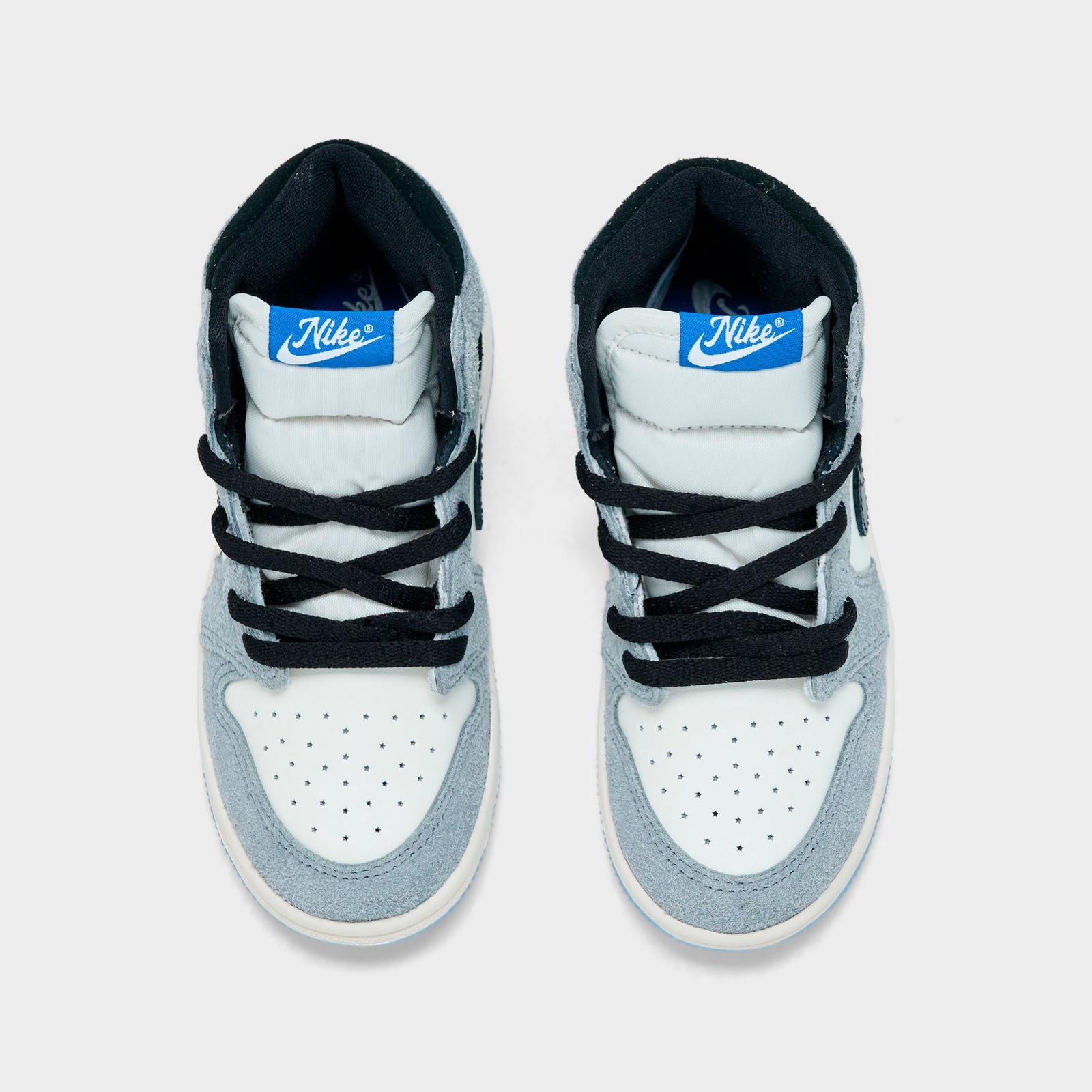 Kids' Toddler Air Jordan Retro 1 High OG Casual Shoes - Cool Grey/Black/Sail/Game Royal/White - view 5
