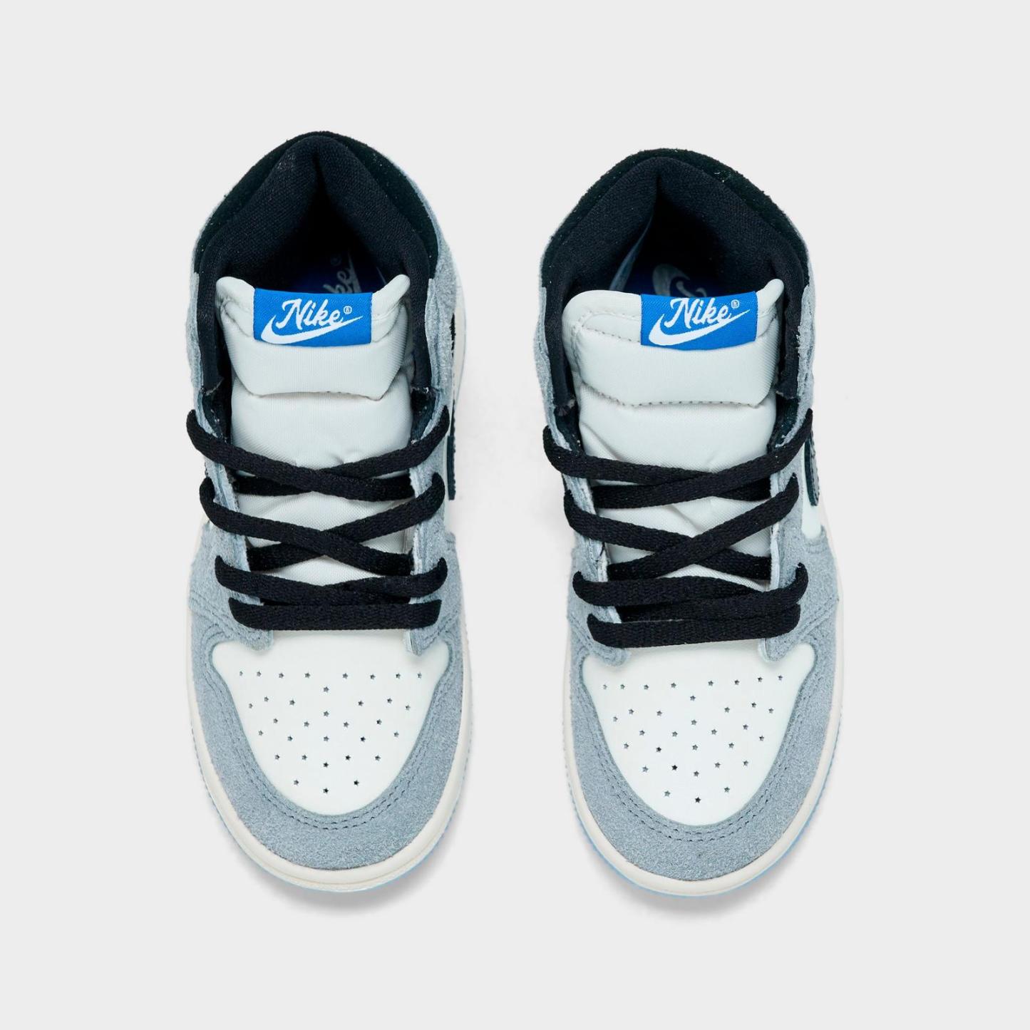 Kids' Toddler Air Jordan Retro 1 High OG Casual Shoes - Cool Grey/Black/Sail/Game Royal/White - view 5