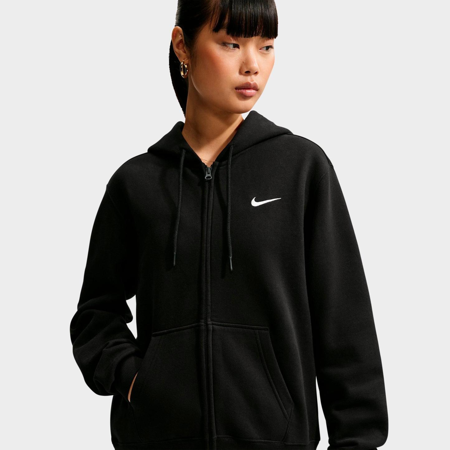 Women's Nithtke Studio Fleece Medium-Weight Full-Zip Hoodie - Total Black/Sail