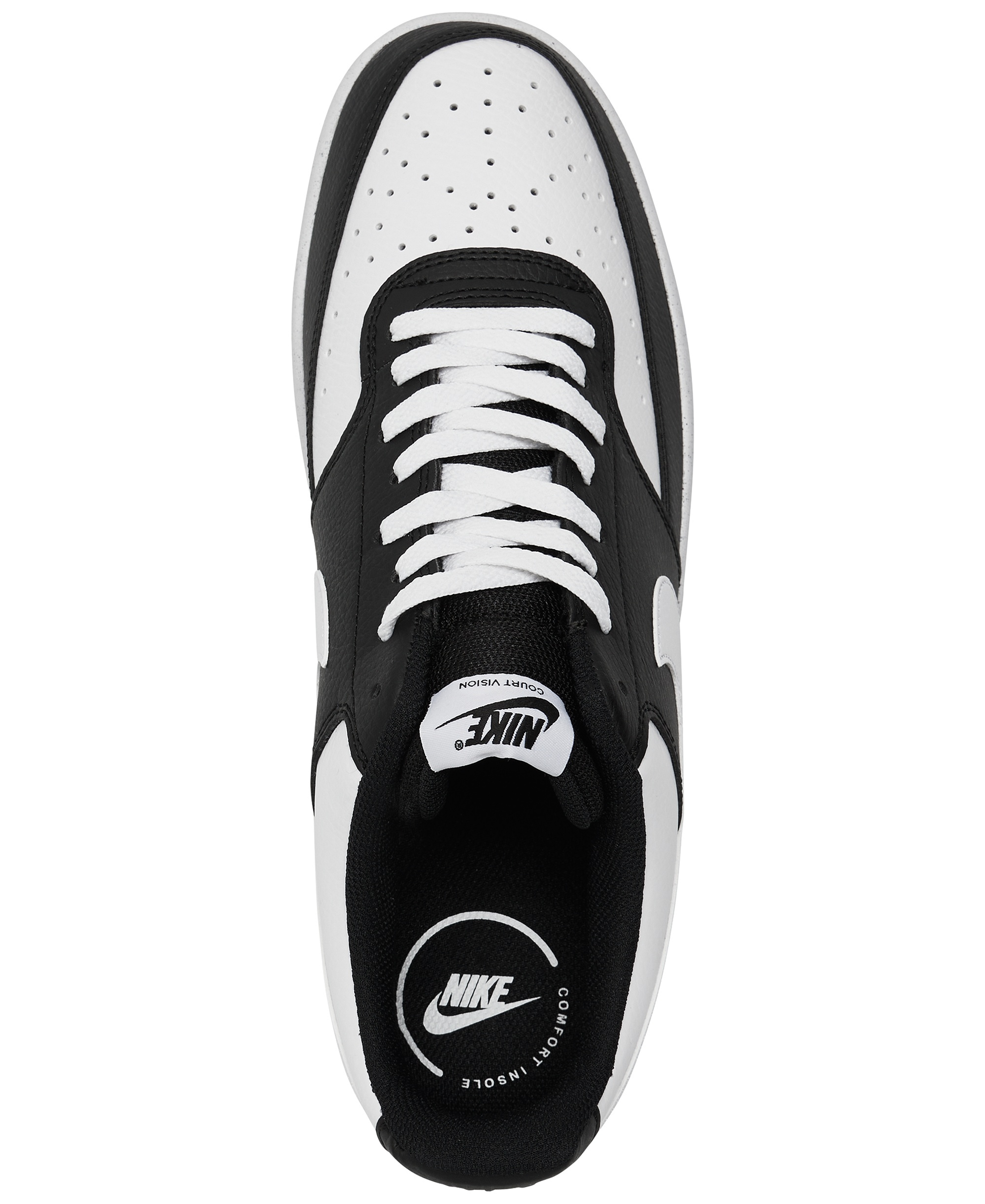 Nike Men's Court Vision Low Casual Sneakers from Finish Line - Black, White