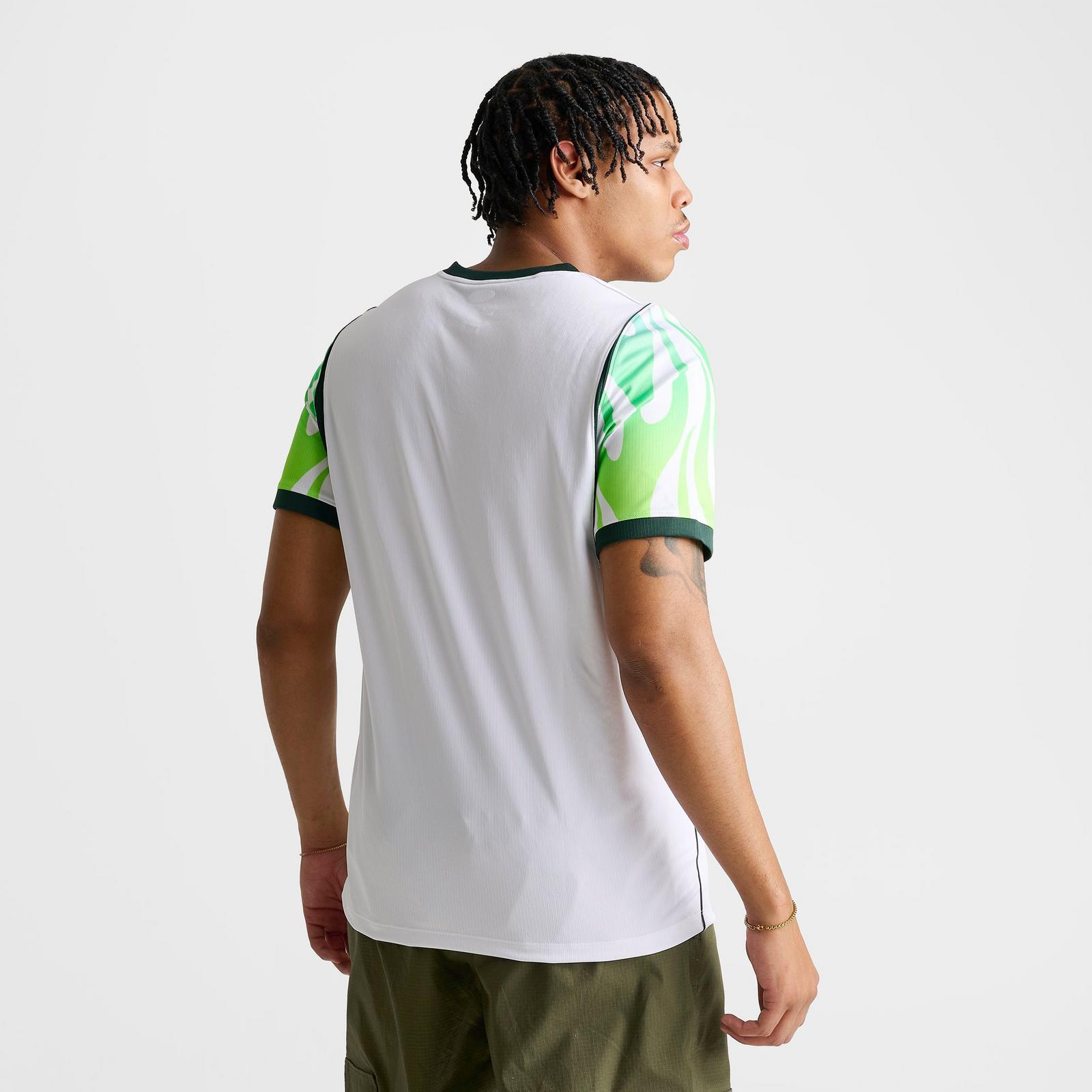 Men's Nike Nigeria 2026 Stadium Away Dri-FIT Replica Soccer Jersey - White/Green Glow/Black