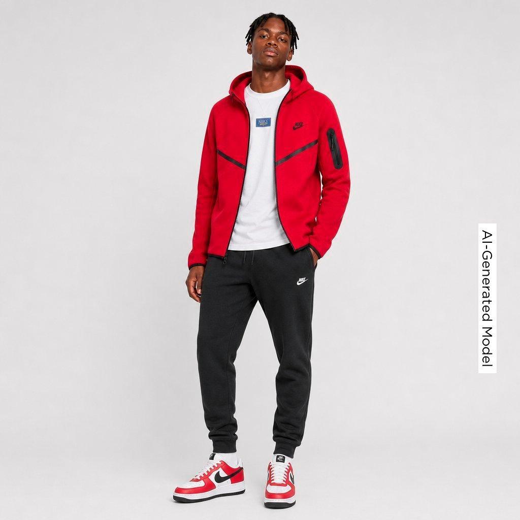 Men's Nithtke Tech Fleece Windrunner Full-Zip Hoodie - Part 1 - Gym Red/Black