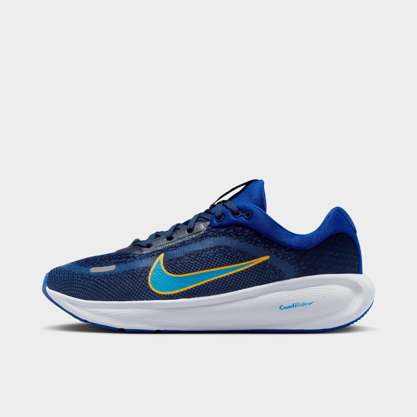 Big Kids' Nithtke Stellar Ride Running Shoes - Old Royal/Mystic Navy/Laser Orange/University Blue - Left shoe facing left. Outside of the shoe.