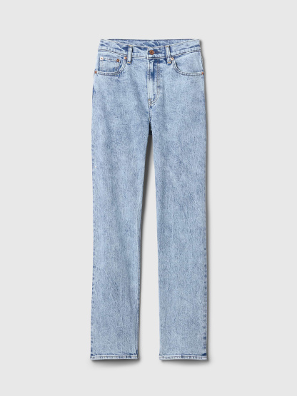 High Rise '90s Slim Straight Jeans - Light acid wash