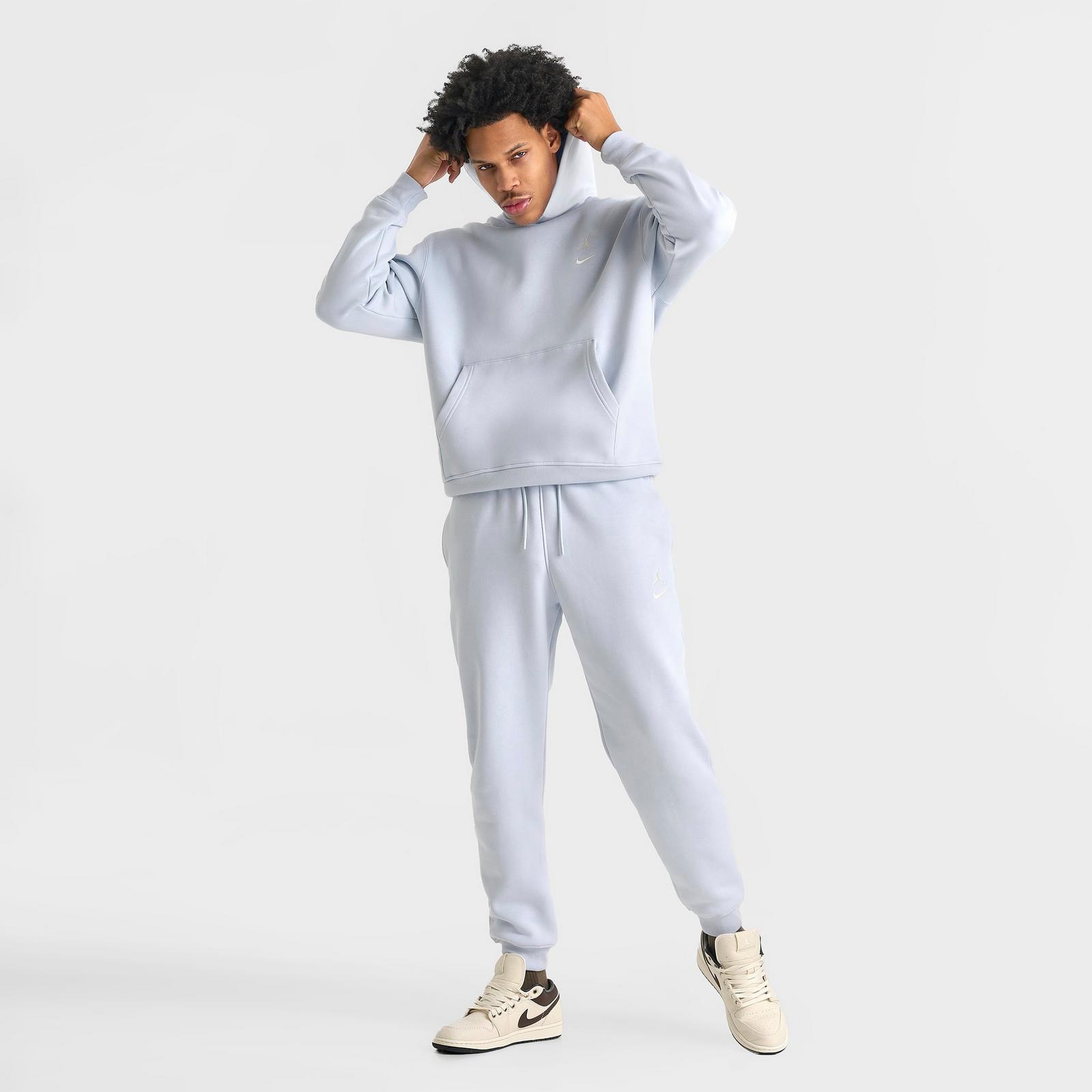 Men's Jordan Swoosh Brooklyn Fleece Pullover Hoodie - Aura/Pale Ivory - view 2