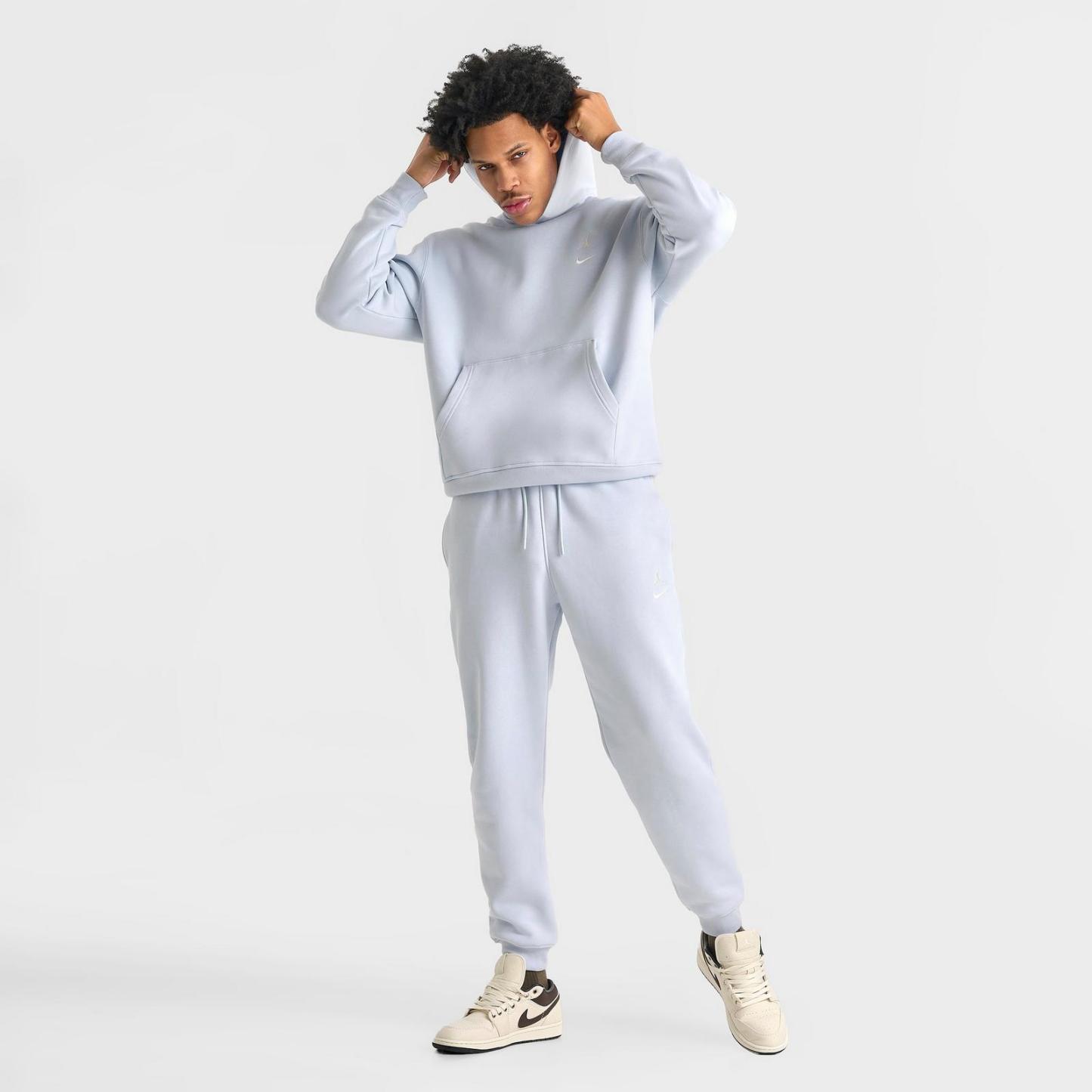 Men's Jordan Swoosh Brooklyn Fleece Pullover Hoodie - Aura/Pale Ivory - view 2