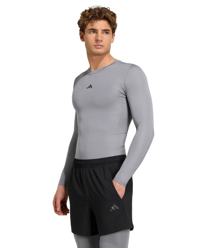 adidas Men's Tech-Fit Compression Crewneck T-Shirt - Gray