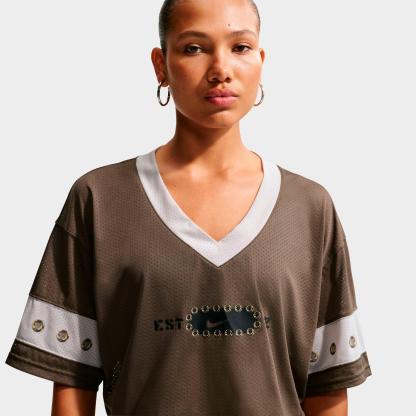 Women's Nithtke Sportswear Cropped Jersey Top - Dark Hazel/Moon Particle